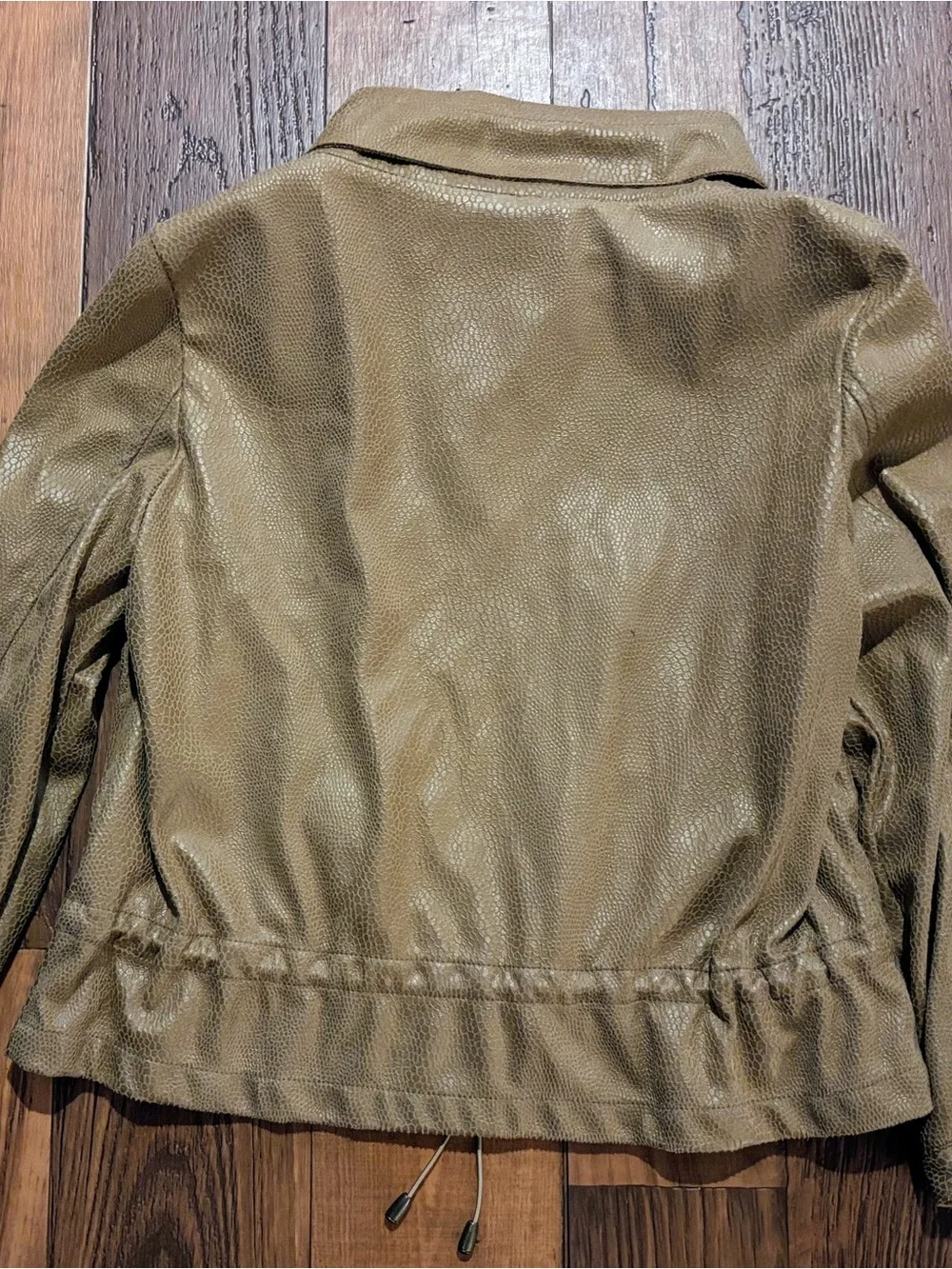 Ruby Rd. Olive Green Textured Drawstring Jacket - Picture 5 of 5